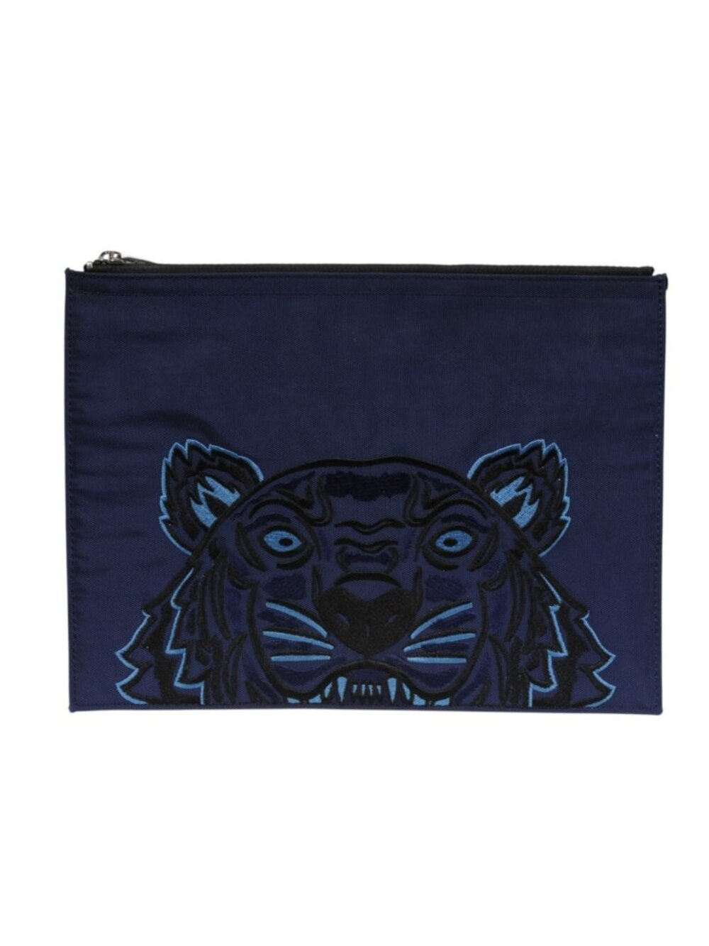 Kenzo Tiger Lion Navy Light Blue Black Pouch Couch  Zip Logo Carry On Travel